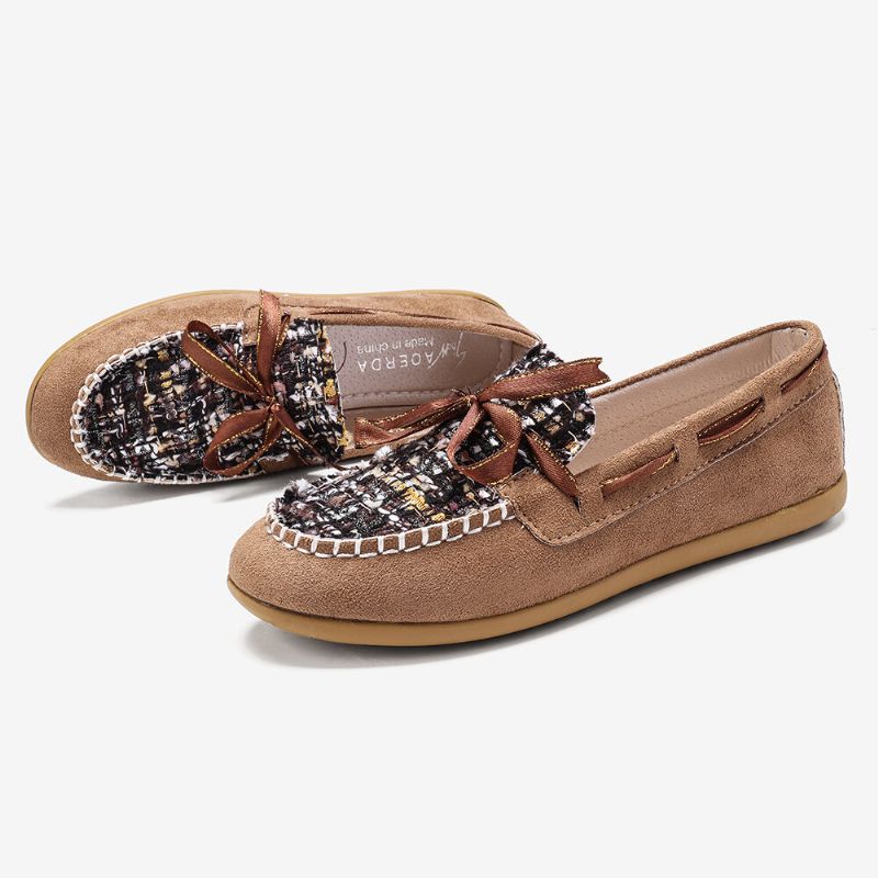 Mujeres Mariposa Nudo Decoración Pequeña Fragancia Viento Cómodo Transpirable Casual Slip On Mocasines