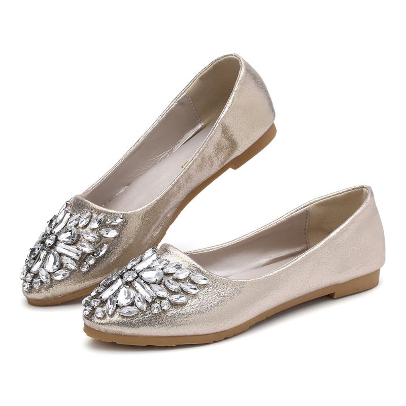 Mujeres Sweet Rhinestone Ladies Ligero Rhinestone Pisos Elegantes