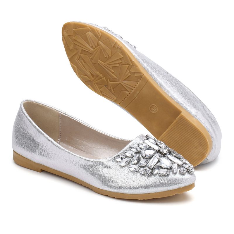 Mujeres Sweet Rhinestone Ladies Ligero Rhinestone Pisos Elegantes