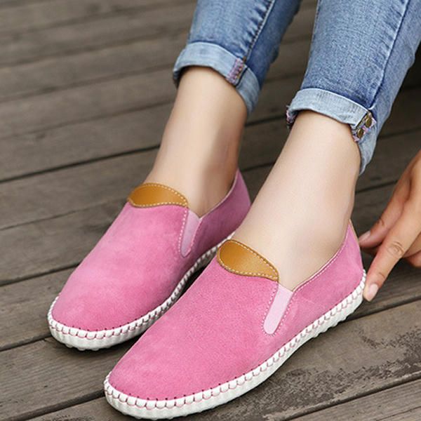 Tamaño De Ee. Uu. 5-10 Zapatos Casuales Para Mujer Mocasines Cómodos De Cuero Para Exteriores