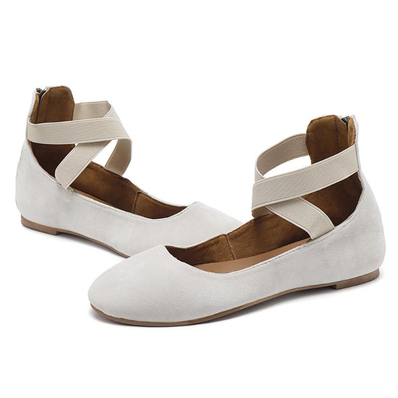 Zapatos Cruzados Casuales De Gamuza Para Mujer