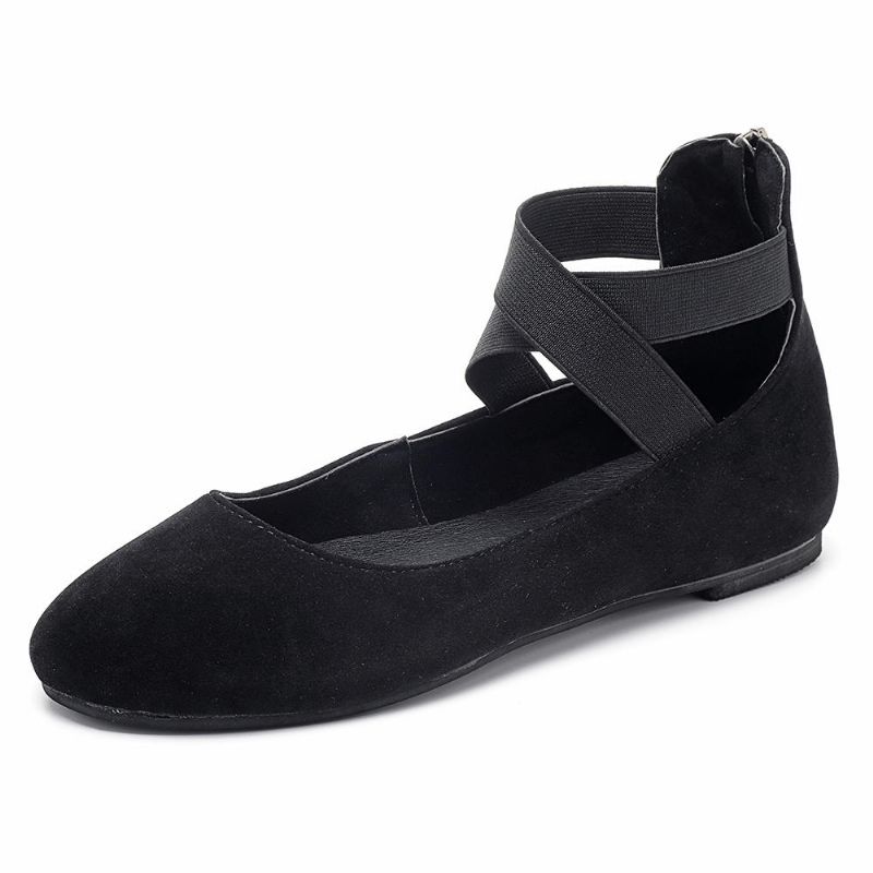 Zapatos Cruzados Casuales De Gamuza Para Mujer