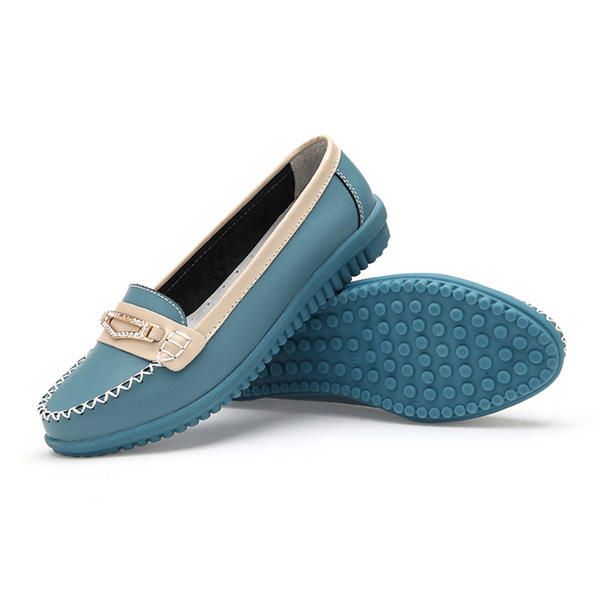 Zapatos De Cuero Casuales Para Mujer Colores Pisos Con Punta Puntiaguda Suela Suave Zapatos Holgados De Cuero