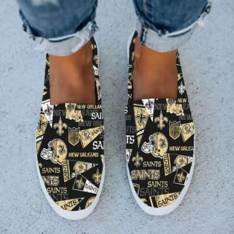 Zapatos De Lona Planos Con Punta Redonda Y Estampado Informal Para Mujer