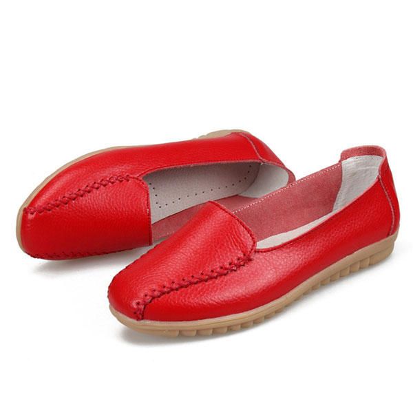 Zapatos Mocasines Para Mujer Zapatos Casuales Para Exteriores Resbalones En Pisos De Cuero