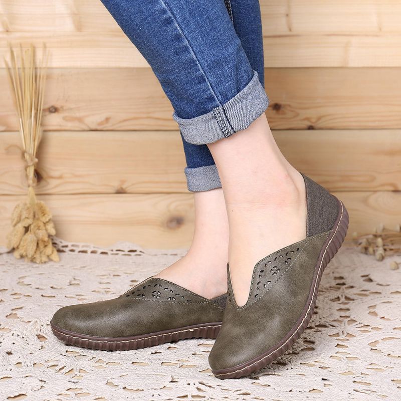 Zapatos Planos Casuales Antideslizantes De Costura Para Mujer