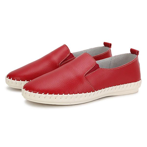 Zapatos Planos Casuales De Primavera Para Mujer Mocasines Sin Cordones Zapatos Planos De Cuero Con Fondo Suave