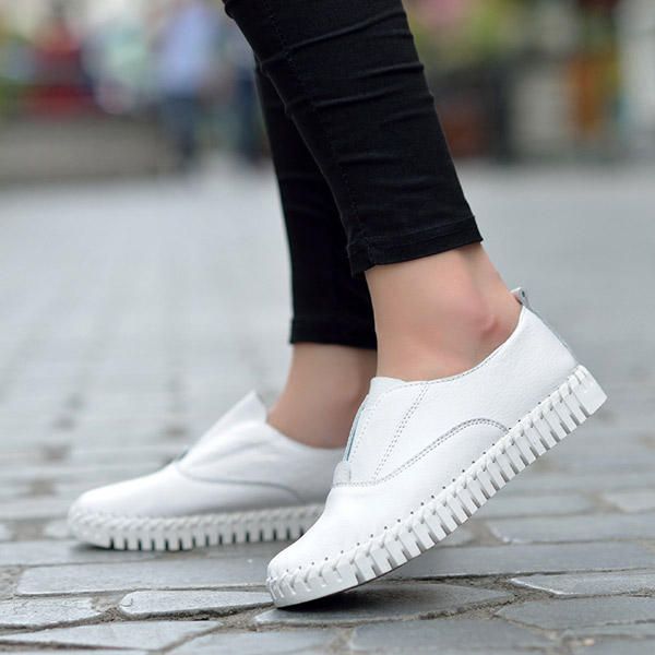 Zapatos Planos Casuales De Primavera Para Mujer Zapatos De Suela Suave Con Punta Puntiaguda Mocasines Planos Sin Cordones