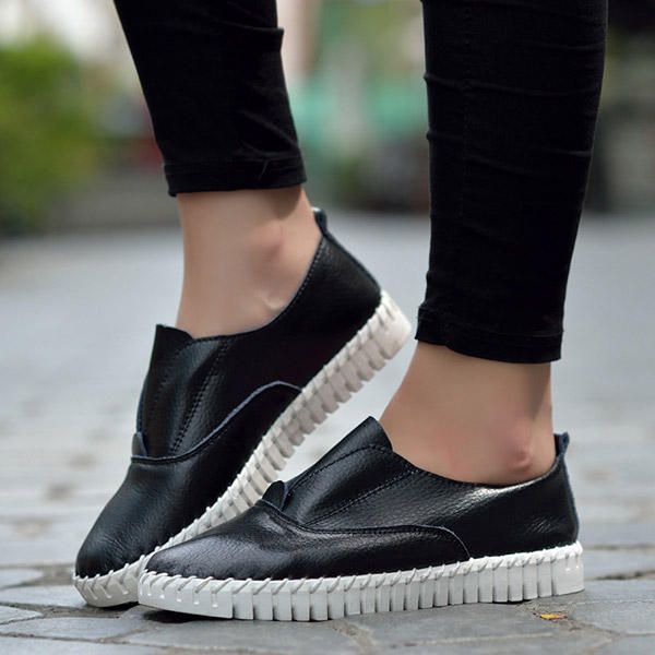 Zapatos Planos Casuales De Primavera Para Mujer Zapatos De Suela Suave Con Punta Puntiaguda Mocasines Planos Sin Cordones