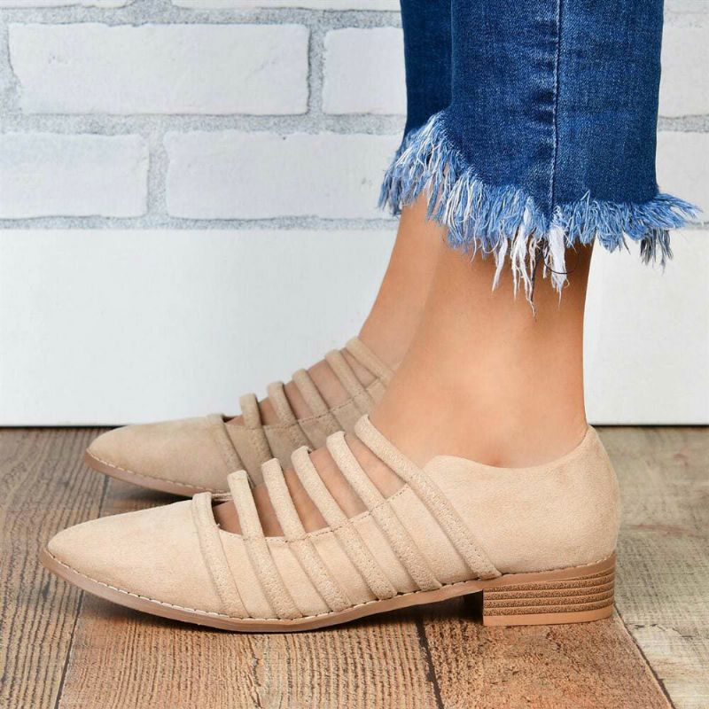 Zapatos Planos Con Punta Puntiaguda Y Cómoda Para Mujer Huecos Cómodos Y Con Múltiples Correas