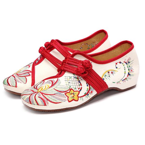 Zapatos Planos De Exterior Con Bordado Floral Informal Para Mujer