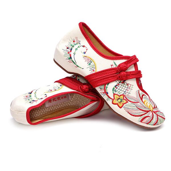 Zapatos Planos De Exterior Con Bordado Floral Informal Para Mujer