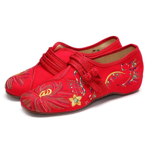 Zapatos Planos De Exterior Con Bordado Floral Informal Para Mujer