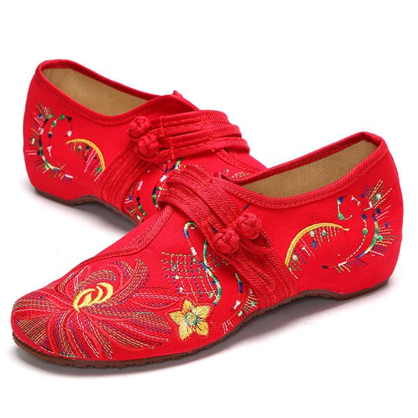 Zapatos Planos De Exterior Con Bordado Floral Informal Para Mujer