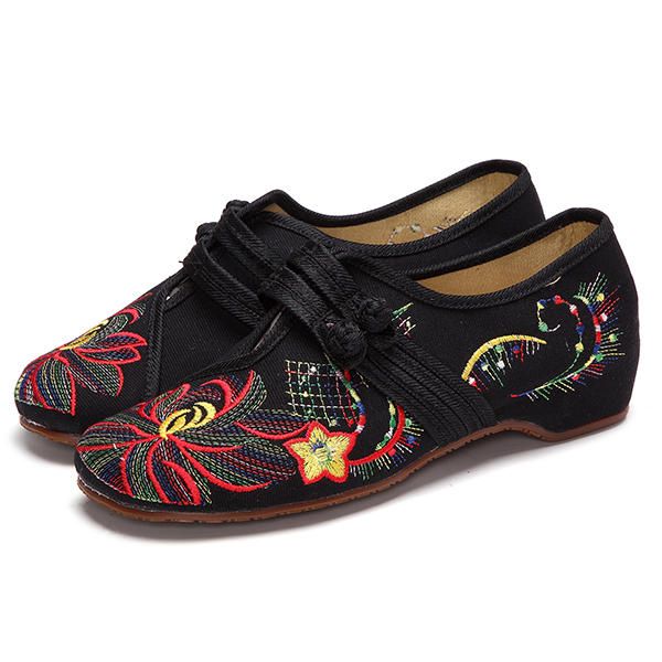 Zapatos Planos De Exterior Con Bordado Floral Informal Para Mujer