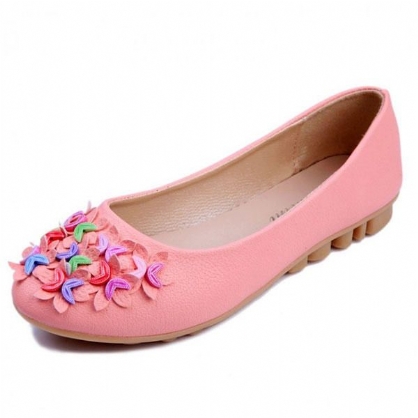 Zapatos Planos Florales Coloridos Encantadores Mocasines Planos Casuales De Suela Suave Sin Cordones