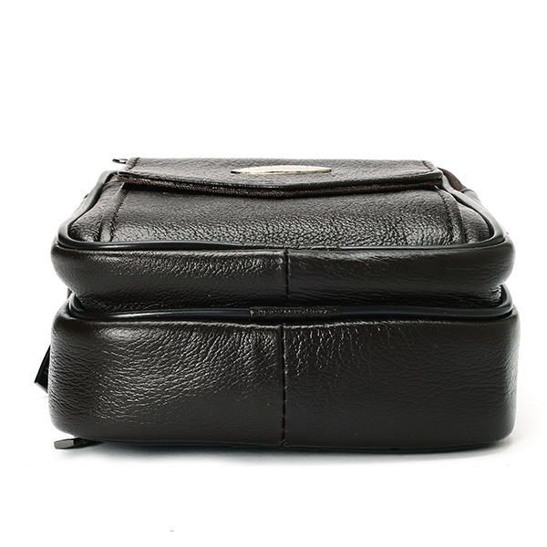 5.3 Pulgadas Teléfono Celular Hombres Bolso De Cintura Vintage De Cuero Genuino Bolso Bandolera