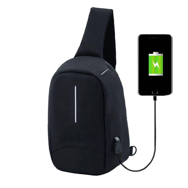 Bolsa De Bandolera Con Función De Carga Usb Externa Para Hombres Repelente Al Agua Antirrobo Para Ipad De 9.7 Pulgada