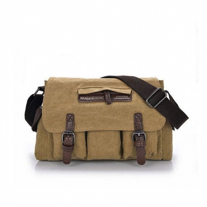 Bolsa De Hombreajero De Lona Informal Para Hombre Hombro De Viaje