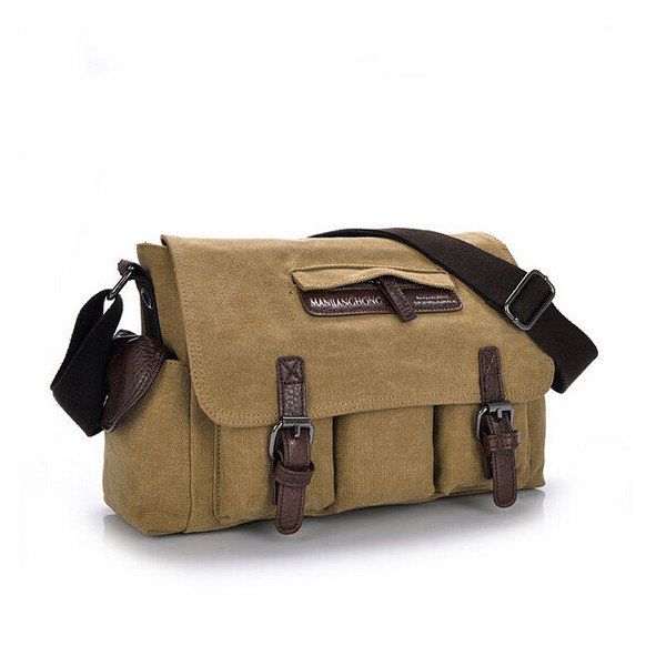 Bolsa De Hombreajero De Lona Informal Para Hombre Hombro De Viaje