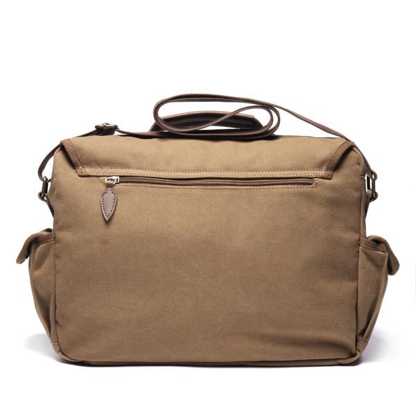 Bolsa De Hombreajero Retro Para Hombres Bolsa De Hombro A Prueba De Golpes Con Bolsillo Para Computadora Portátil De 15.6 Pulgadas