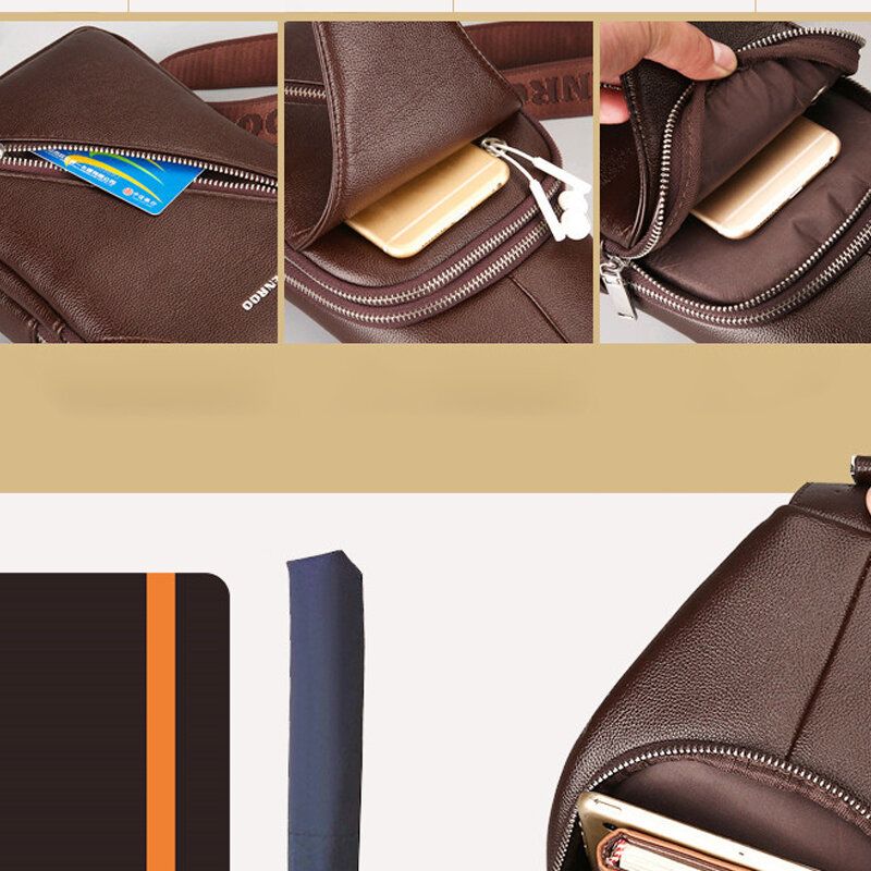 Bolsa De Pecho De Hombreajero De Hombro Para Hombre Nueva Bolsa Informal Tide Leather Antirrobo Deportes Al Aire Libre