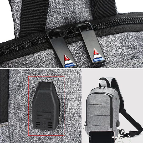 Bolsa De Pecho Usb Impermeable De Alta Capacidad Oxford Para Hombre