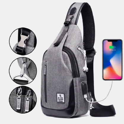 Bolsa De Pecho Usb Impermeable De Gran Capacidad Para Hombres Croddbody Bag