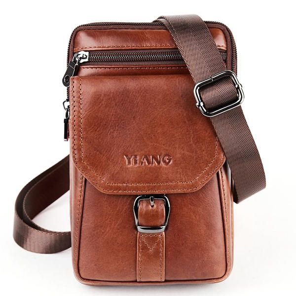 Bolsa De Teléfono Personalizada De Cuero Genuino Para Hombres De 5.5 Pulgadas