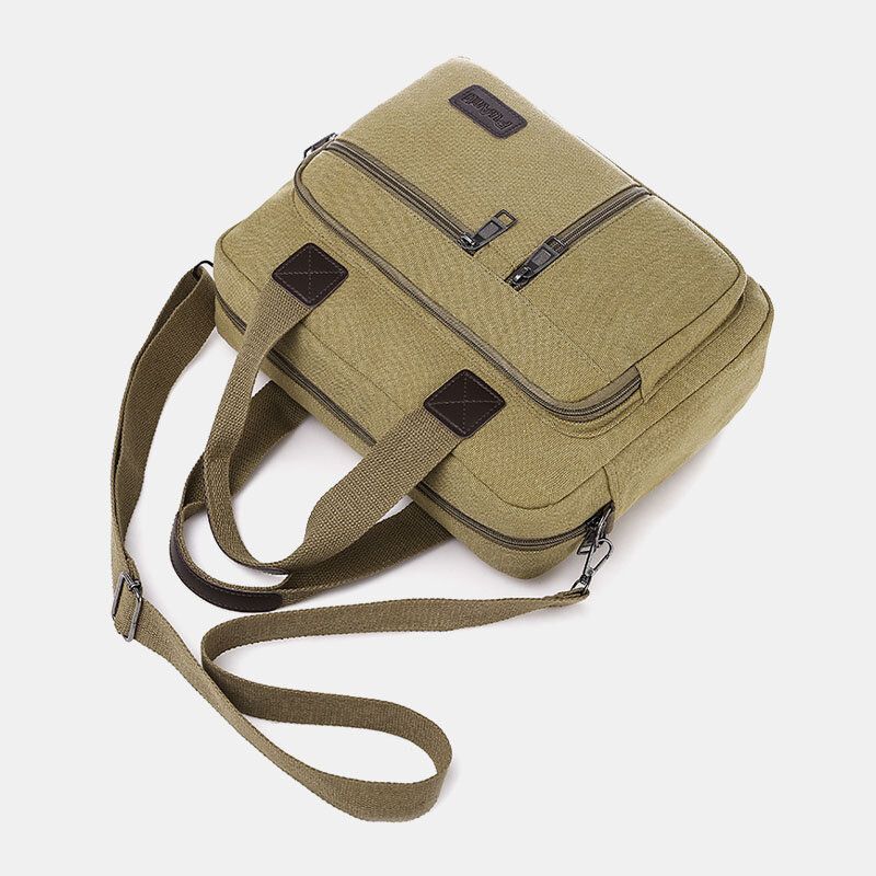 Bolso Bandolera Antirrobo De Gran Capacidad Multibolsillos De Lona Para Hombre