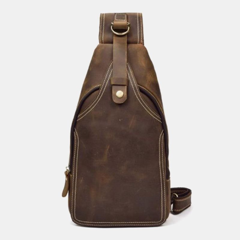 Bolso Bandolera Antirrobo Vintage De Gran Capacidad De Cuero Pu Para Hombre Bolso Bandolera Para El Pecho