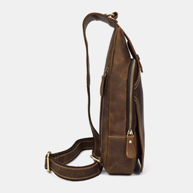 Bolso Bandolera Antirrobo Vintage De Gran Capacidad De Cuero Pu Para Hombre Bolso Bandolera Para El Pecho