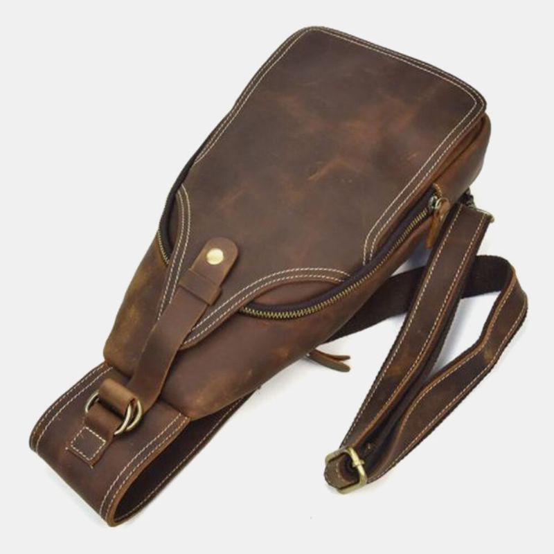 Bolso Bandolera Antirrobo Vintage De Gran Capacidad De Cuero Pu Para Hombre Bolso Bandolera Para El Pecho