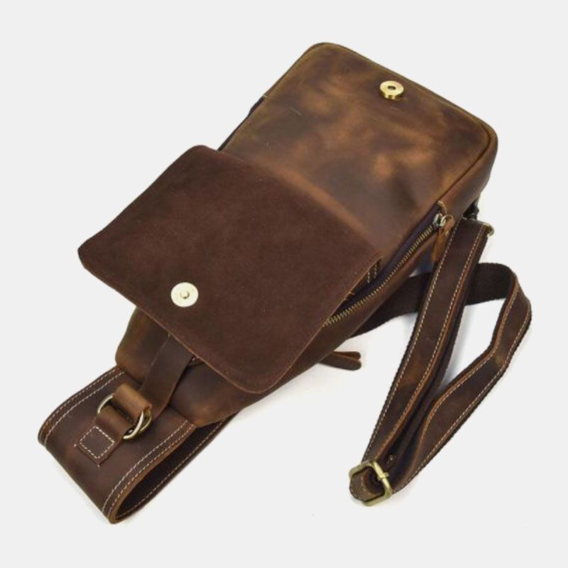 Bolso Bandolera Antirrobo Vintage De Gran Capacidad De Cuero Pu Para Hombre Bolso Bandolera Para El Pecho