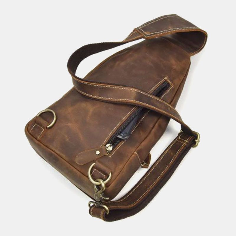 Bolso Bandolera Antirrobo Vintage De Gran Capacidad De Cuero Pu Para Hombre Bolso Bandolera Para El Pecho