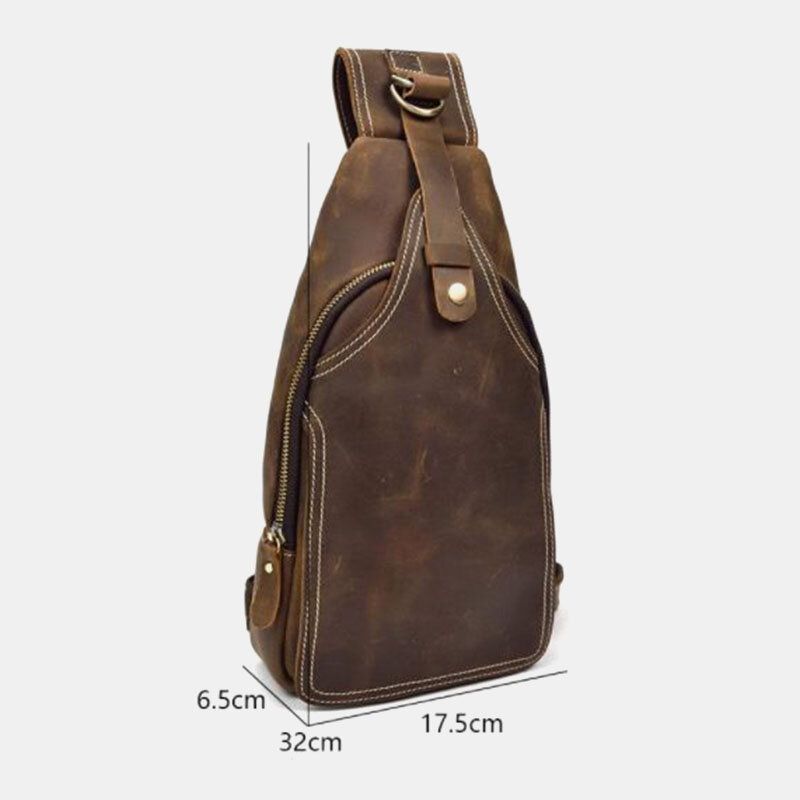 Bolso Bandolera Antirrobo Vintage De Gran Capacidad De Cuero Pu Para Hombre Bolso Bandolera Para El Pecho