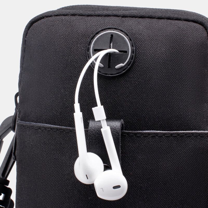 Bolso Bandolera Con Orificio Para Auriculares Para Hombre Bolso De Cintura Bolso Para Teléfono Para Viajes Al Aire Libre