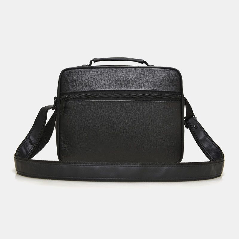 Bolso Bandolera De Cuero De Color Sólido De Negocios De Moda De Cuero Genuino Para Hombres