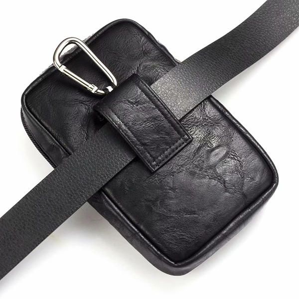 Bolso Bandolera De Cuero Genuino Con Doble Cremallera Para Hombre