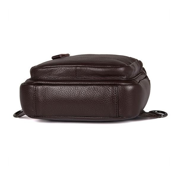 Bolso Bandolera De Cuero Genuino De Gran Capacidad Bolso De Pecho Informal Para Hombres