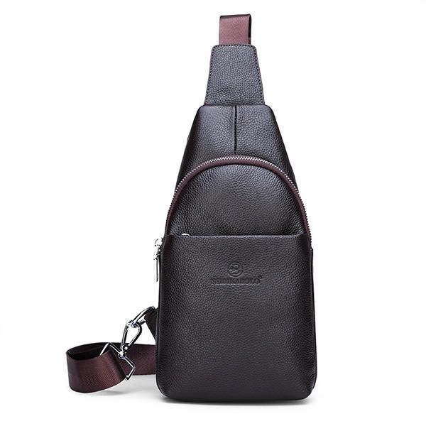 Bolso Bandolera De Cuero Genuino Para Hombre