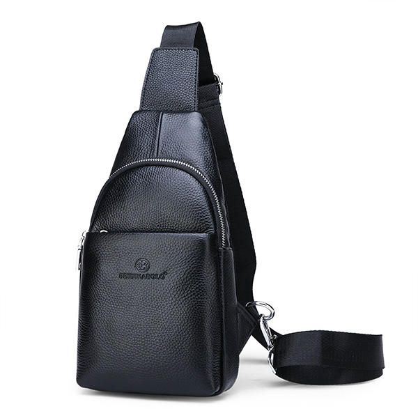 Bolso Bandolera De Cuero Genuino Para Hombre