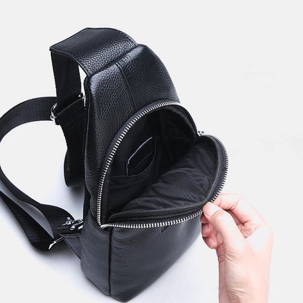 Bolso Bandolera De Cuero Genuino Para Hombre