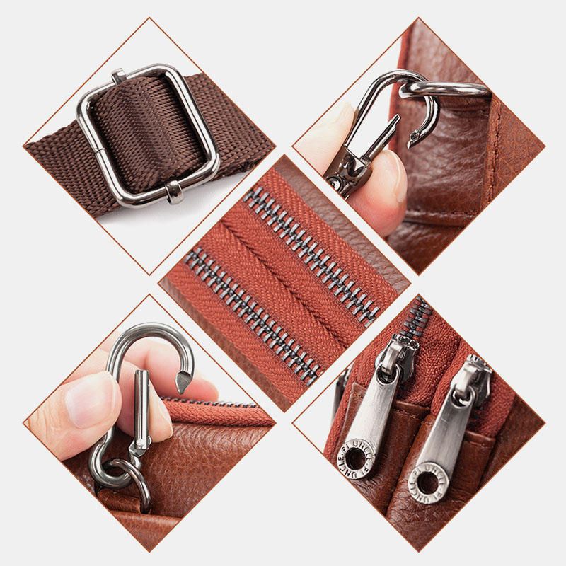 Bolso Bandolera De Cuero Genuino Para Hombre Bolso Bandolera