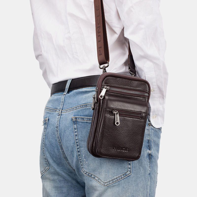 Bolso Bandolera De Cuero Genuino Para Hombre Bolso Bandolera