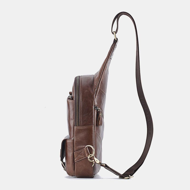 Bolso Bandolera De Cuero Genuino Para Hombre