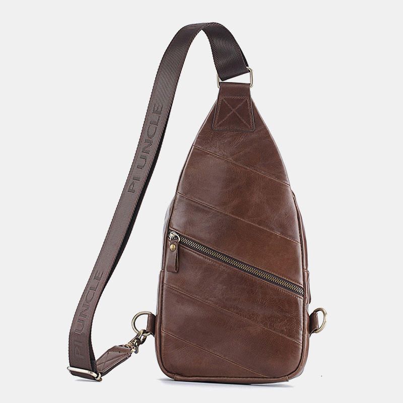 Bolso Bandolera De Cuero Genuino Para Hombre