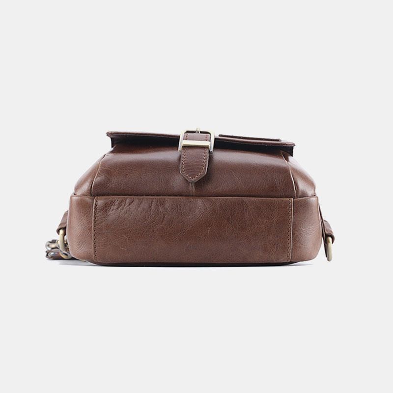 Bolso Bandolera De Cuero Genuino Para Hombre