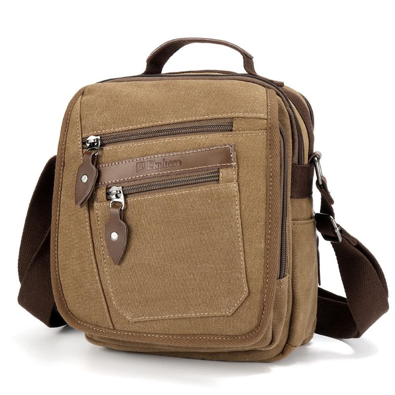 Bolso Bandolera De Cuero Genuino Para Hombre De 6 Pulgadas