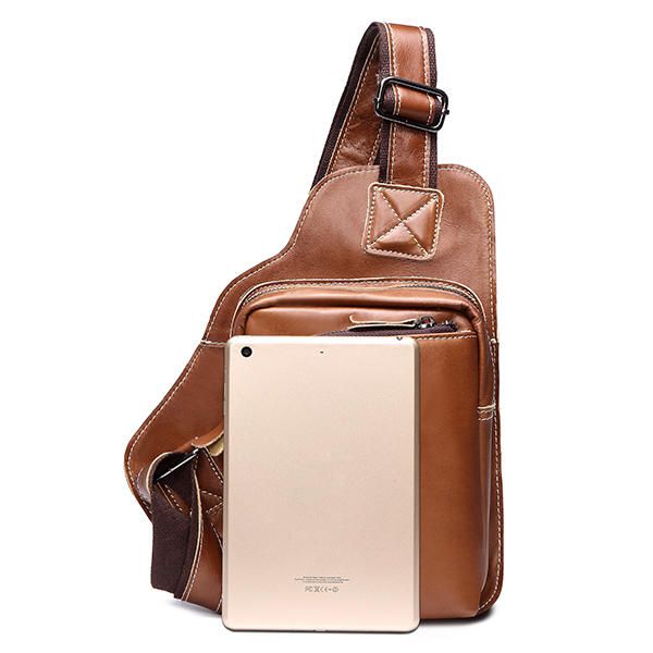 Bolso Bandolera De Cuero Genuino Para Hombre Bolso Bandolera Informal De Negocios Al Aire Libre Para Ipad Mini